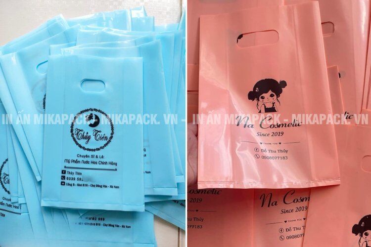 Mẫu in túi PE cho shop mỹ phẩm, làm đẹp.