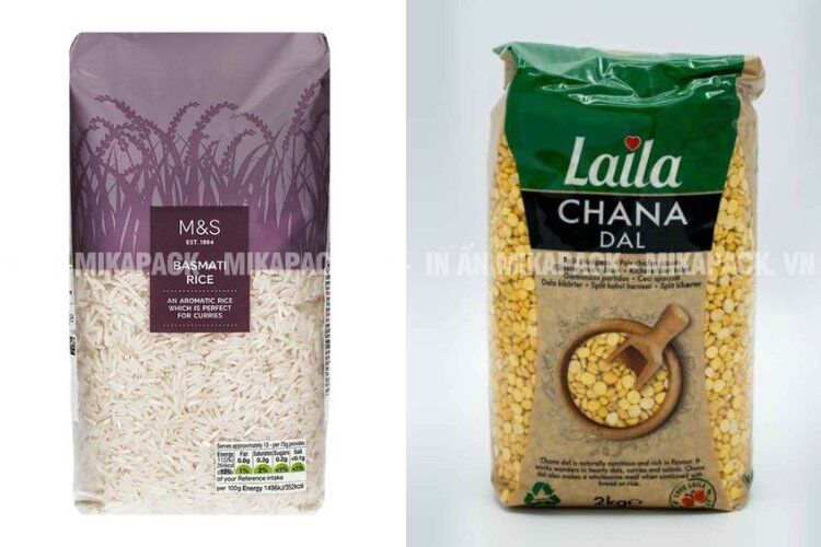 Mẫu túi PE in logo thương hiệu đựng gạo trong suốt.