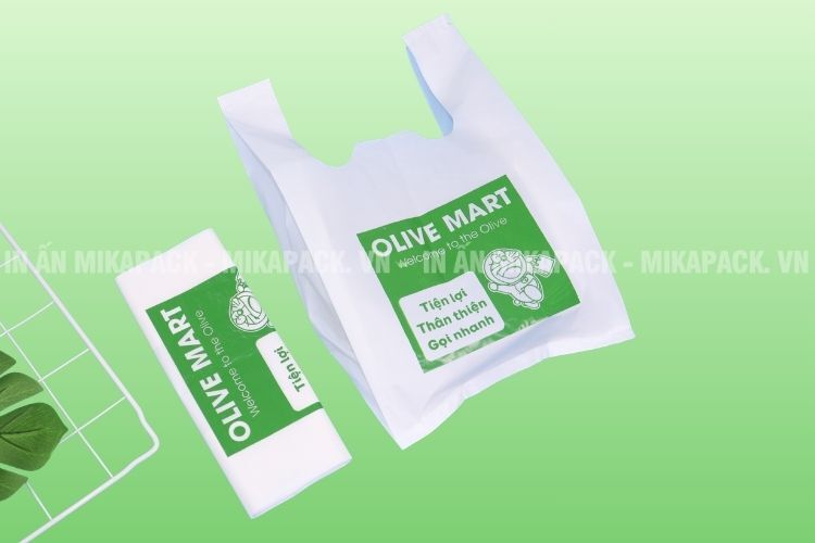 Mẫu in túi xốp dễ thương cho siêu thị.