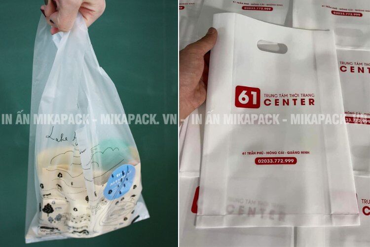 Mẫu in túi xốp đựng quần áo.