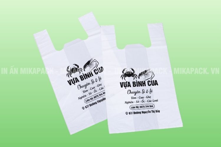 Túi xốp đựng thực phẩm in ấn đơn giản, hiện đại.