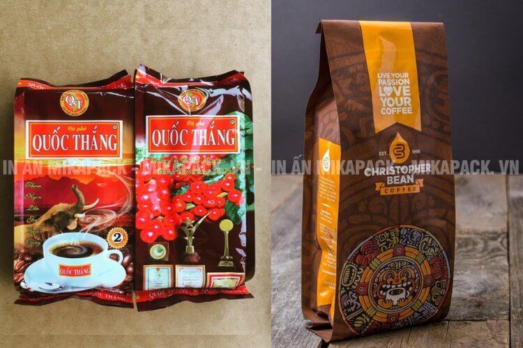 Nhiều mẫu in bao bì cà phê giá rẻ đến cao cấp phù hợp nhu cầu ngân sách.