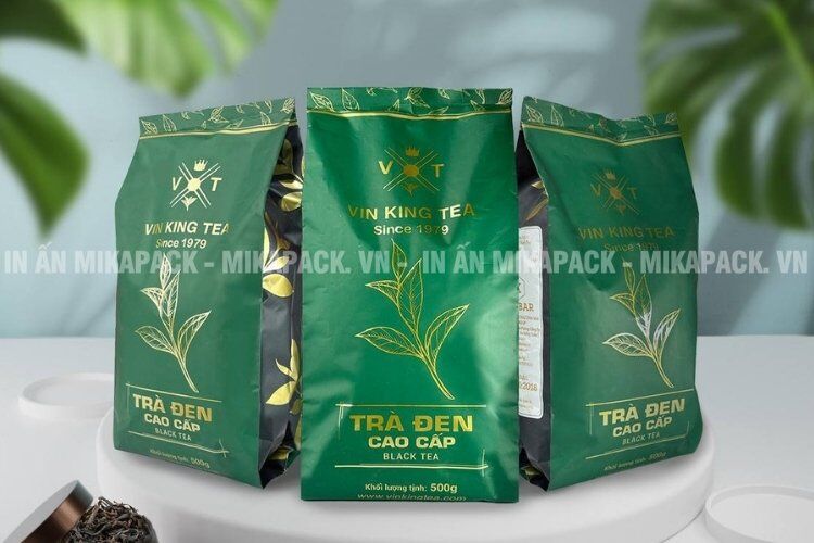 Bao bì trà 3 màng ghép thiết kế in ấn theo yêu cầu tại Mikapack.