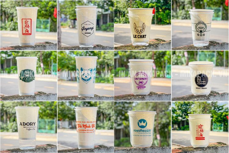 Bố cục thiết kế mẫu in lên ly nhựa hài hòa và cân đối