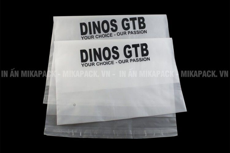 Mẫu in túi OPP mờ đựng quần áo.