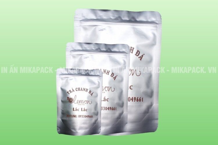In túi zip bạc đựng trà chanh