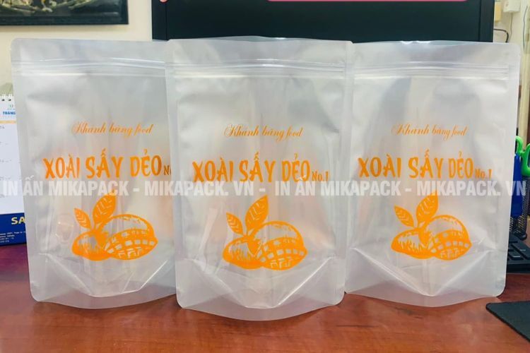 In túi zip bạc đựng xoài sấy dẻo
