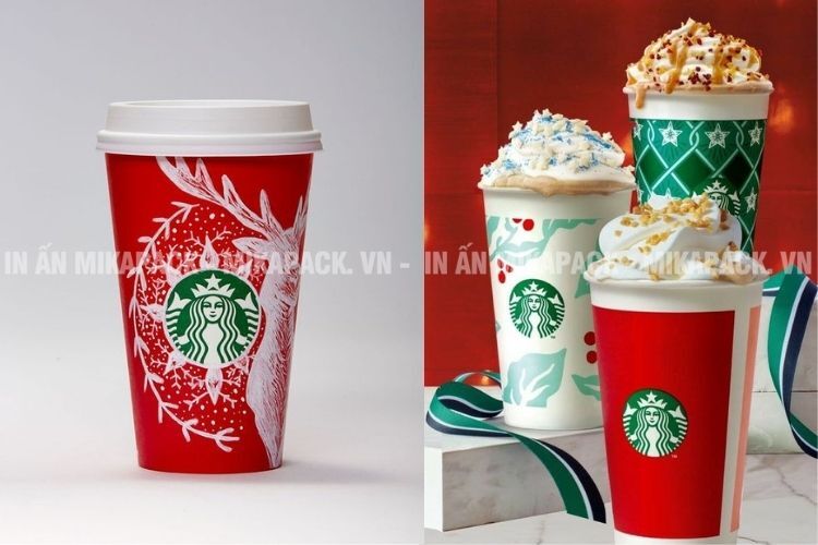 Mẫu in ly giấy Starbuck dịp giáng sinh