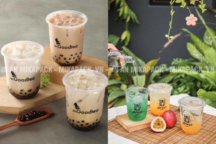 Mẫu in ly nhựa màu đơn sắc