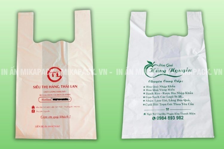 Mẫu in túi tự huỷ cho siêu thị, cửa hàng hoa quả.