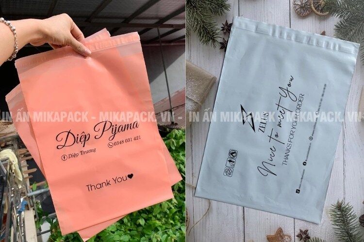 Mẫu túi niêm phong in logo đựng quần áo thời trang cao cấp.