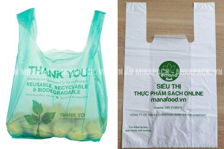 In túi nilon siêu thị tự hủy sinh học bảo vệ môi trường và sức khỏe.