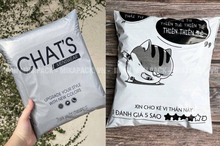 Túi niêm phong màu xám in logo là sản phẩm bán chạy nhất tại Mikapack.
