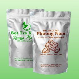 Túi zip bạc đựng cà phê
