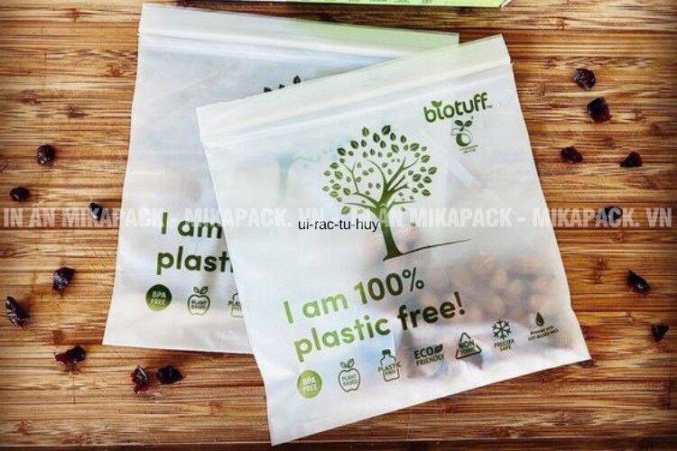 In túi zipper tự huỷ sinh học có khả năng tái sử dụng nhiều lần.