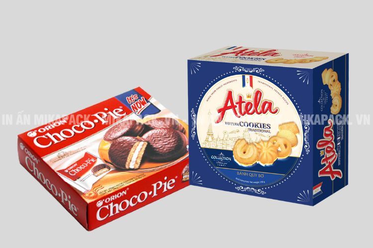 Mẫu in bao bì bánh kẹo dạng hộp sang trọng