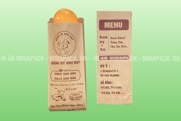 Mẫu túi bánh mì xếp hông