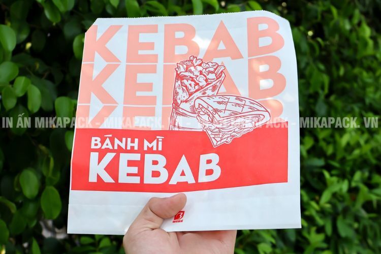 Mẫu in túi bánh mì tam giác (Kebab)