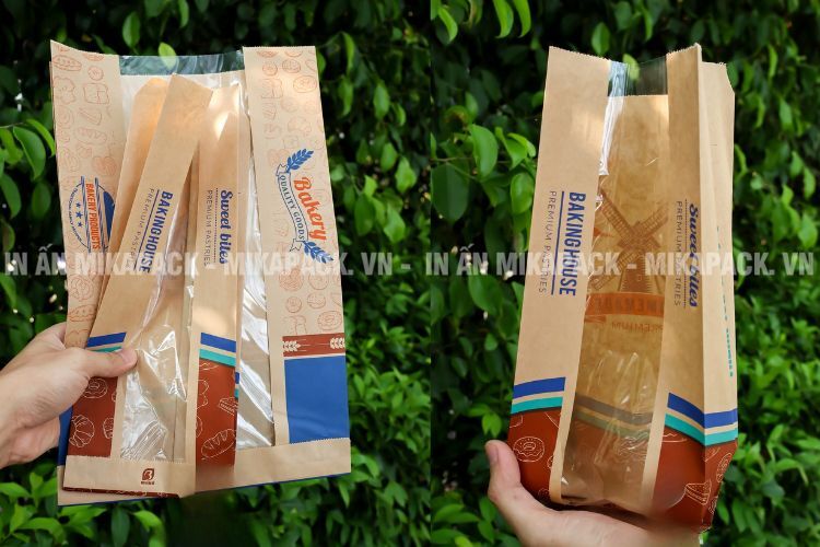 Mẫu in túi bánh mì hoa cúc sang trọng