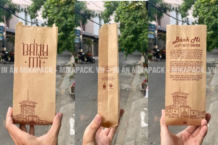 Mẫu in túi bánh mì giá rẻ sử dụng font chữ độc đáo