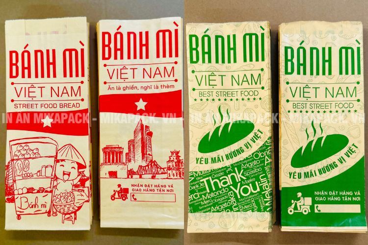Mẫu in túi đựng bánh mì giá rẻ, đẹp mắt