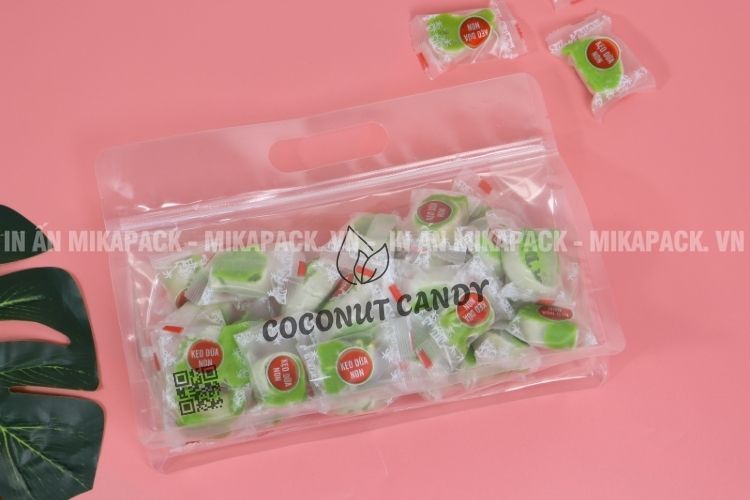 Mẫu túi zip 8 cạnh đựng kẹo dừa