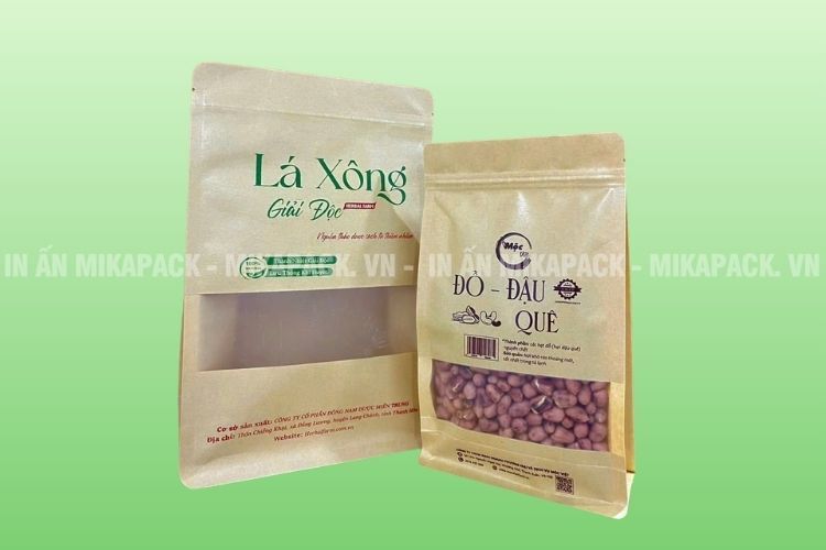 Mẫu túi zip 8 cạnh giấy in đơn giản, tinh tế