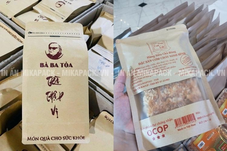 Mẫu túi zip giấy in ấn logo thương hiệu ấn tượng