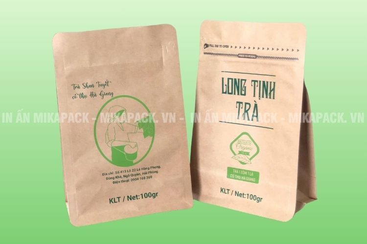 Túi zip giấy 8 cạnh đựng sản phẩm cao cấp