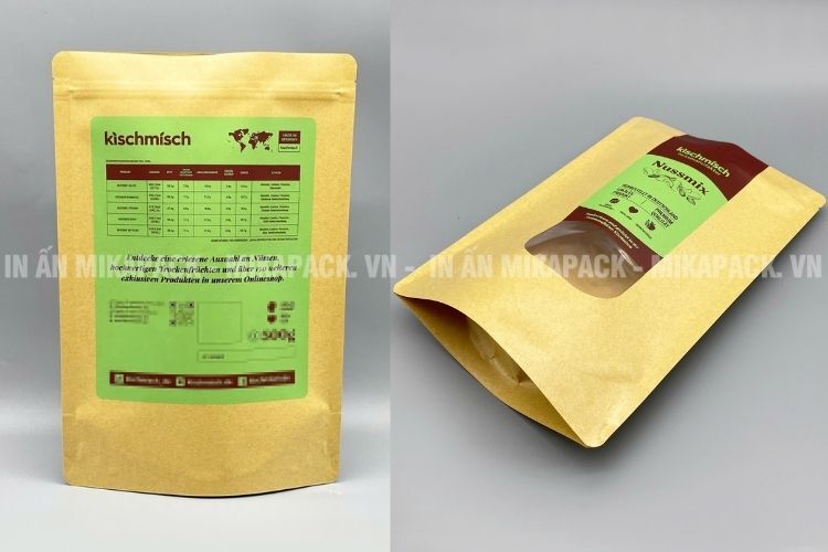 Túi zip giấy không cửa sổ in nổi bật
