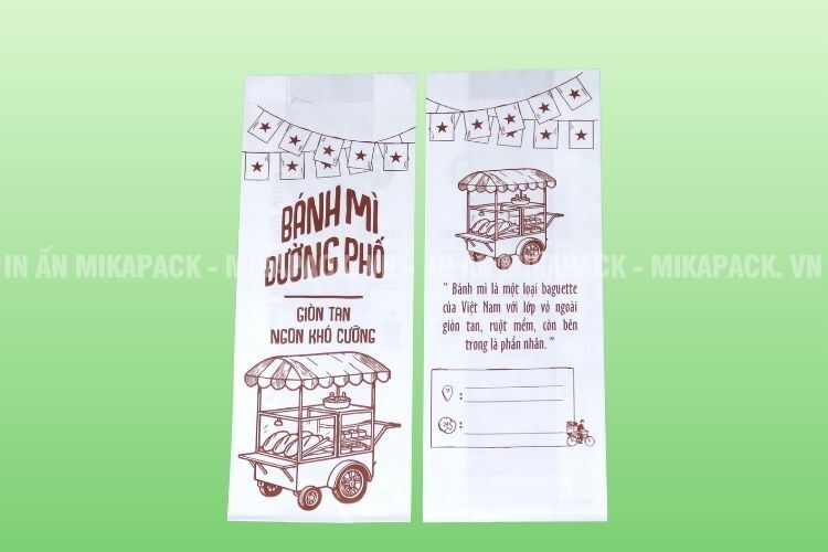 Mẫu túi bánh mì kraft trắng đường phố