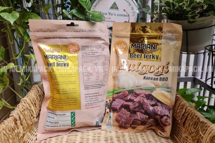 Bao bì giúp khô bò giữ nguyên vị thơm ngon, tránh tác động từ môi trường.