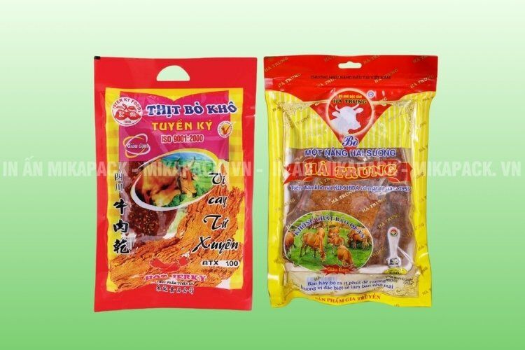 Bao bì hút chân không phù hợp đóng gói các sản phẩm khô bò xuất khẩu.