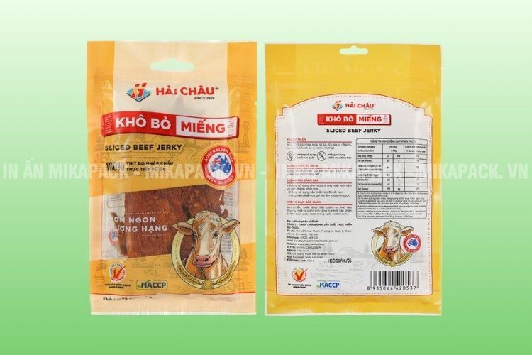Bao bì khô bò được thiết kế sang trọng, lịch sự, thích hợp làm quà biếu tặng.