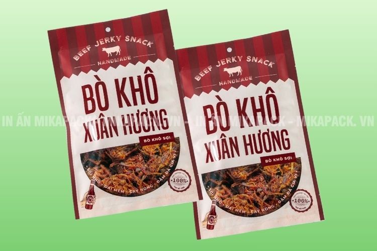 Công ty Mikapack cam kết in bao bì khô bò sắc nét, giao nhanh chóng