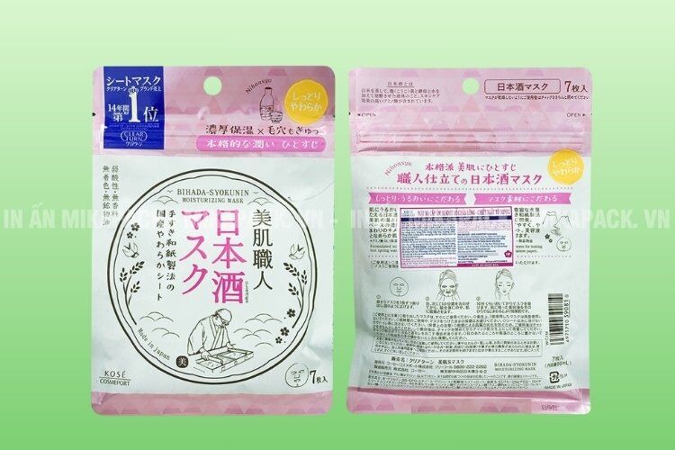 Mẫu bao bì mặt nạ tông màu hồng pastel dễ thương. 