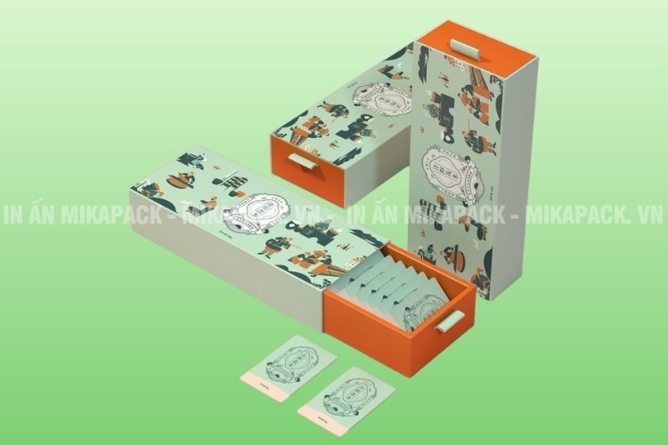 Mẫu bao bì sáng tạo đựng trà, in ấn thời thượng.