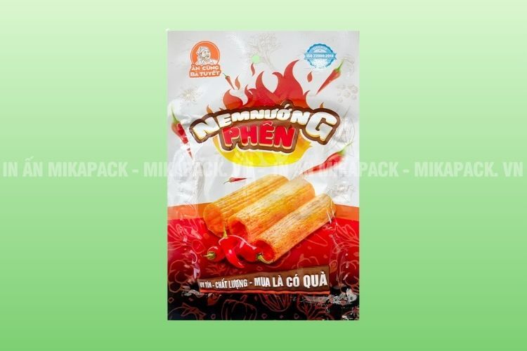 Mẫu in bao bì đựng nem nướng đặc sản Cần Thơ