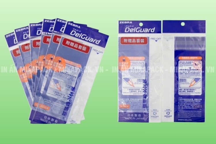 Mẫu in bao bì OPP đựng bút viết