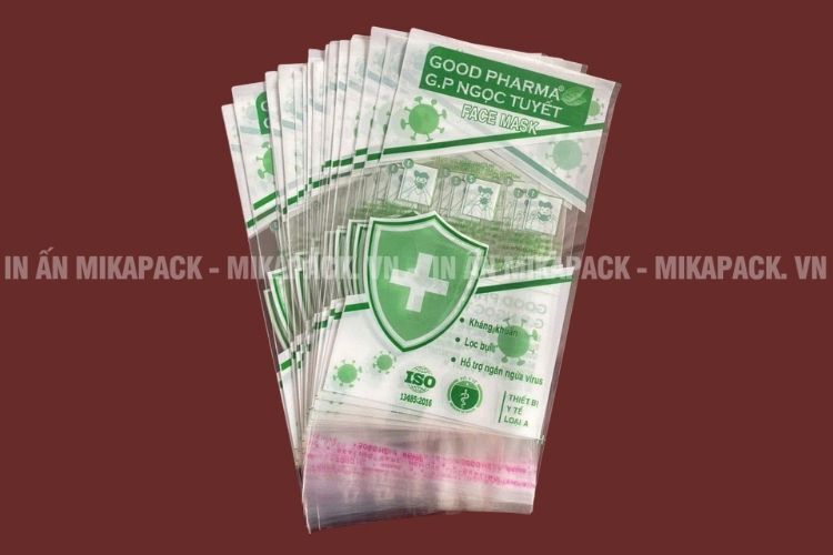 Mẫu in túi OPP đựng khẩu trang y tế