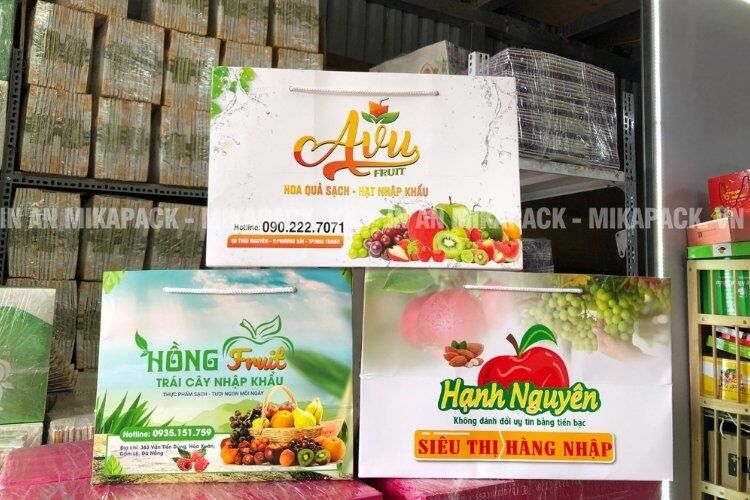 Mikapack cam kết túi giấy đựng hoa quả giá sỉ cạnh tranh, in chất lượng.