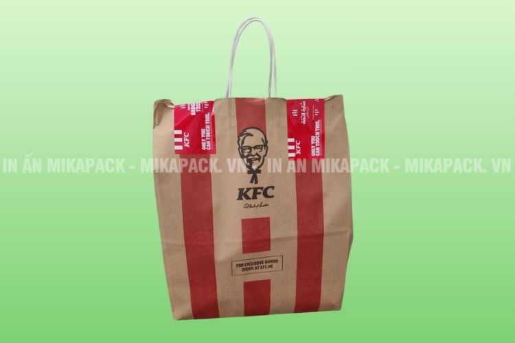 Túi giấy đựng gà rán có quai 