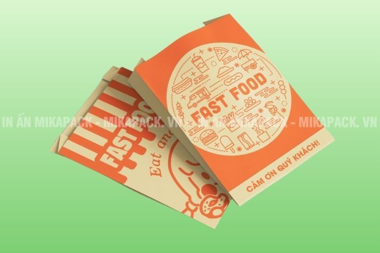 Túi giấy đựng gà rán không quai 