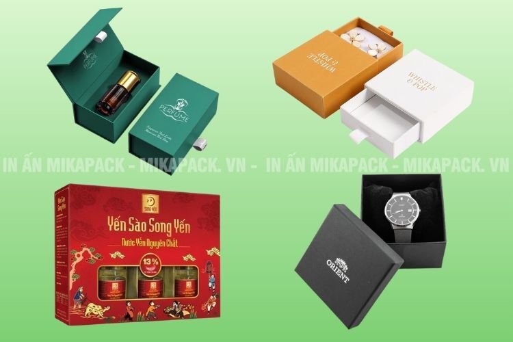 Hộp cứng có đa dạng kiểu dáng khác nhau, đáp ứng mọi lĩnh vực kinh doanh