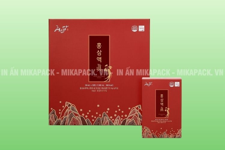 Mẫu in hộp cứng độc đáo đựng sâm.