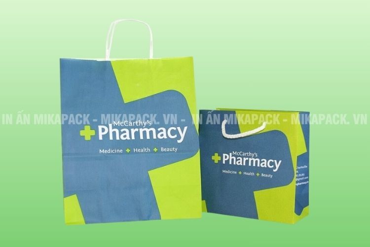 Mẫu túi giấy đựng thuốc hiện đại.