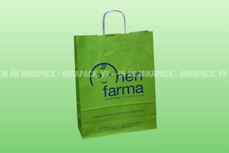 Mẫu túi giấy đựng thuốc in hình em bé dễ thương.