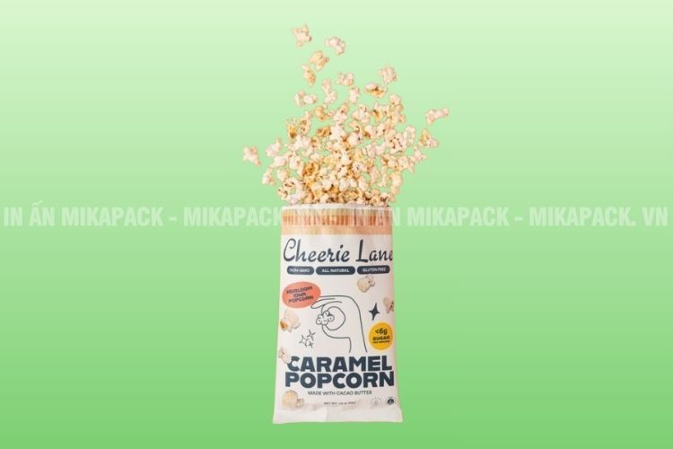 Túi đựng bắp rang bơ kiểu dáng túi dán 3 biên