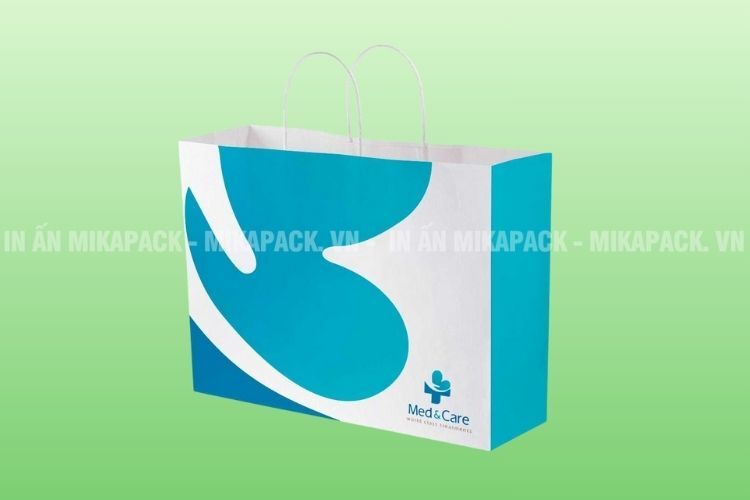 Túi giấy đựng thuốc có quai xách tiện lợi cầm nắm, mang đi.