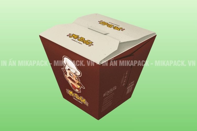 Hộp đựng thực phẩm với tông màu nâu chủ đạo, tạo cảm giác sang trọng